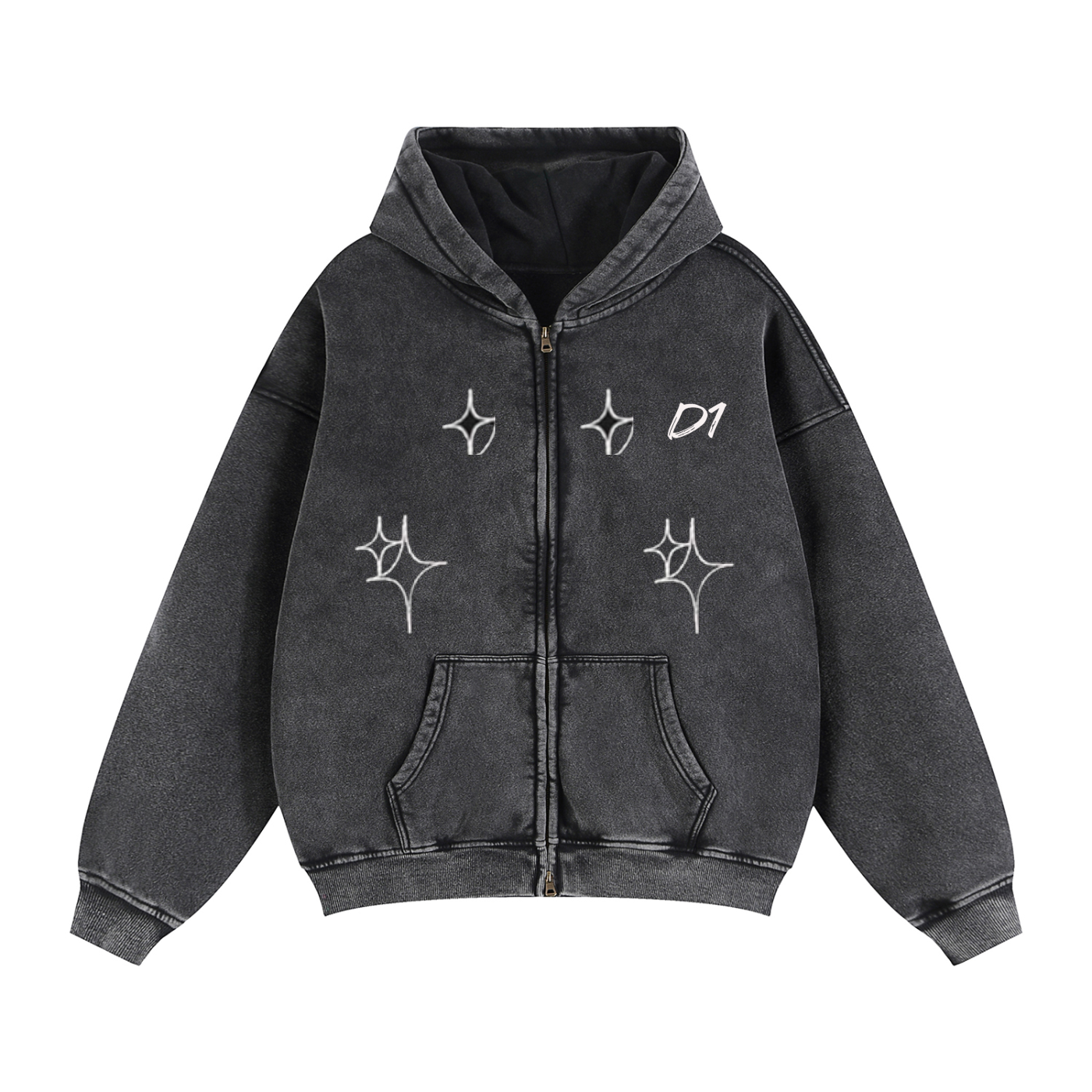 Zip-Through Boxy Fleece Hoodie