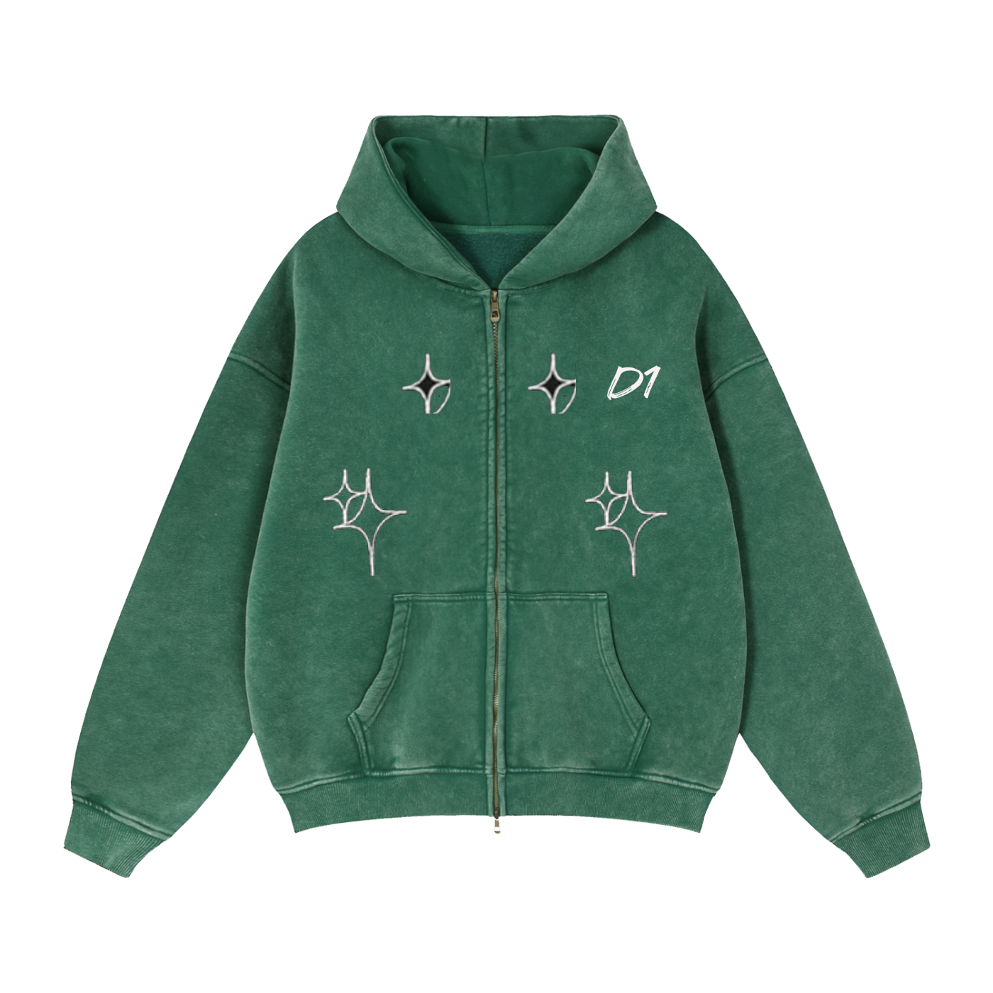 Zip-Through Boxy Fleece Hoodie